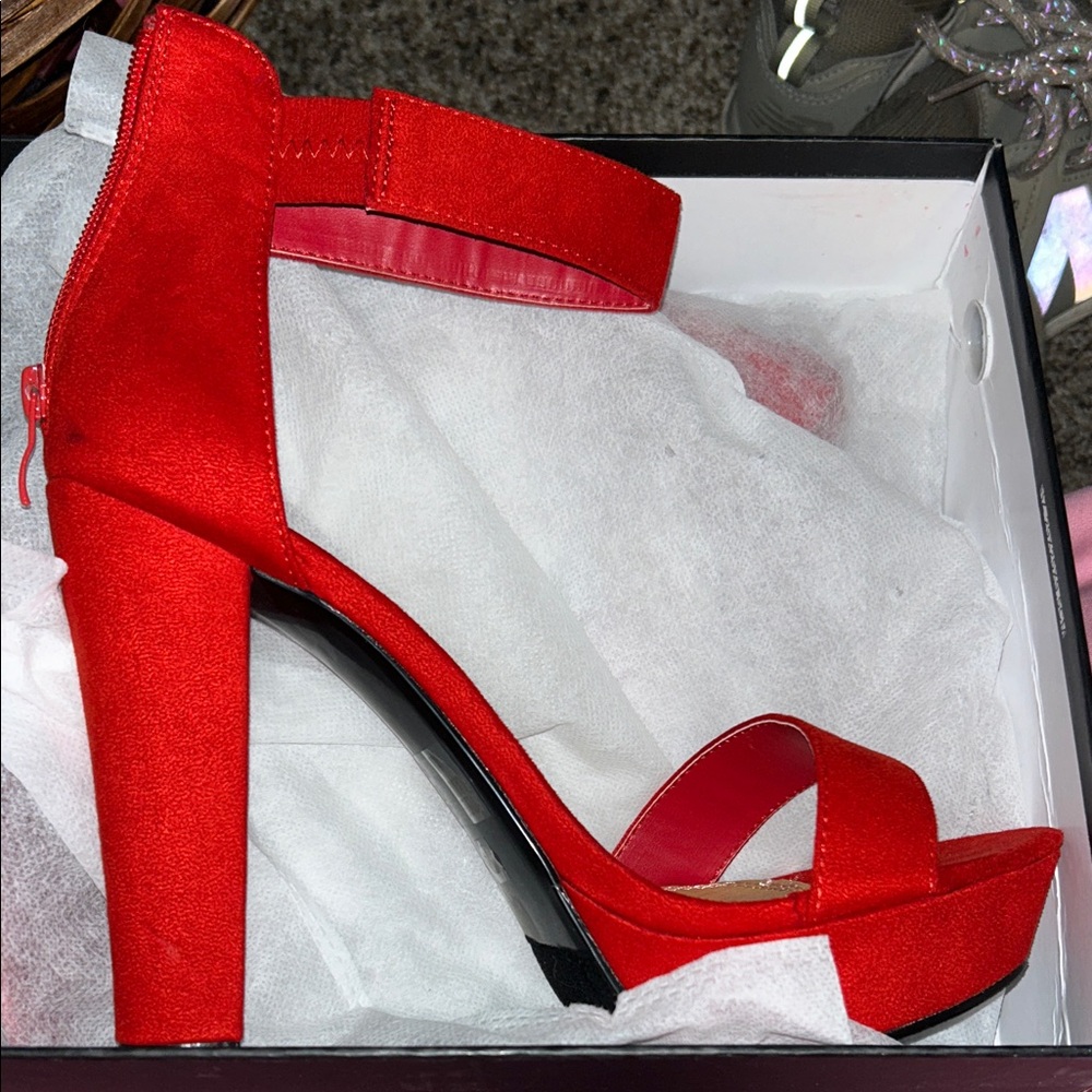Elegant Red High Heel Sandals